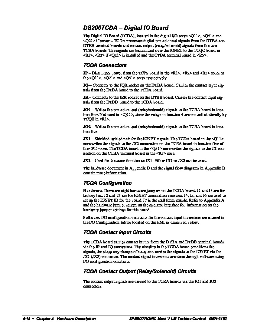 First Page Image of DS200TCDAH1BGD Data Sheet GEH-6153.pdf